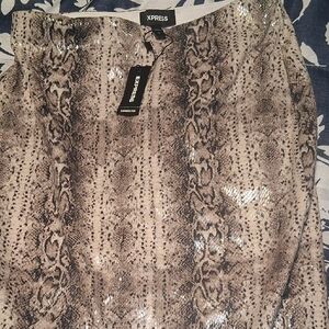 Express Shimmering Snake Print Skirt